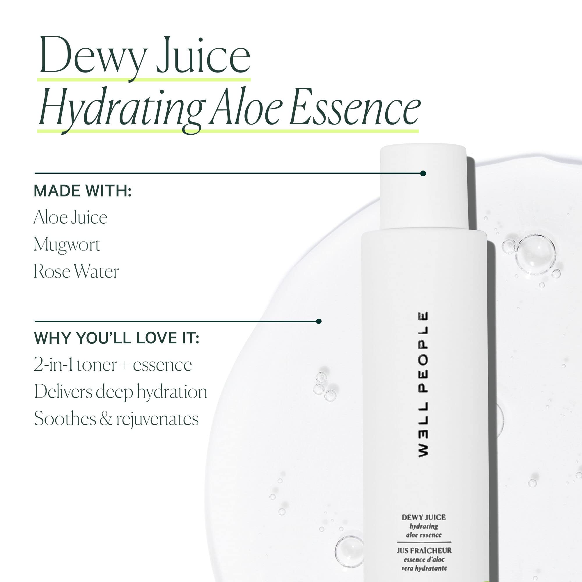 Well People Dewy Juice Hydrating Aloe Essence, Juicy, Hydrating Toner for Refreshing & Soothing Skin, Made with Rose Water, Vegan & Cruelty-Free - Image 5