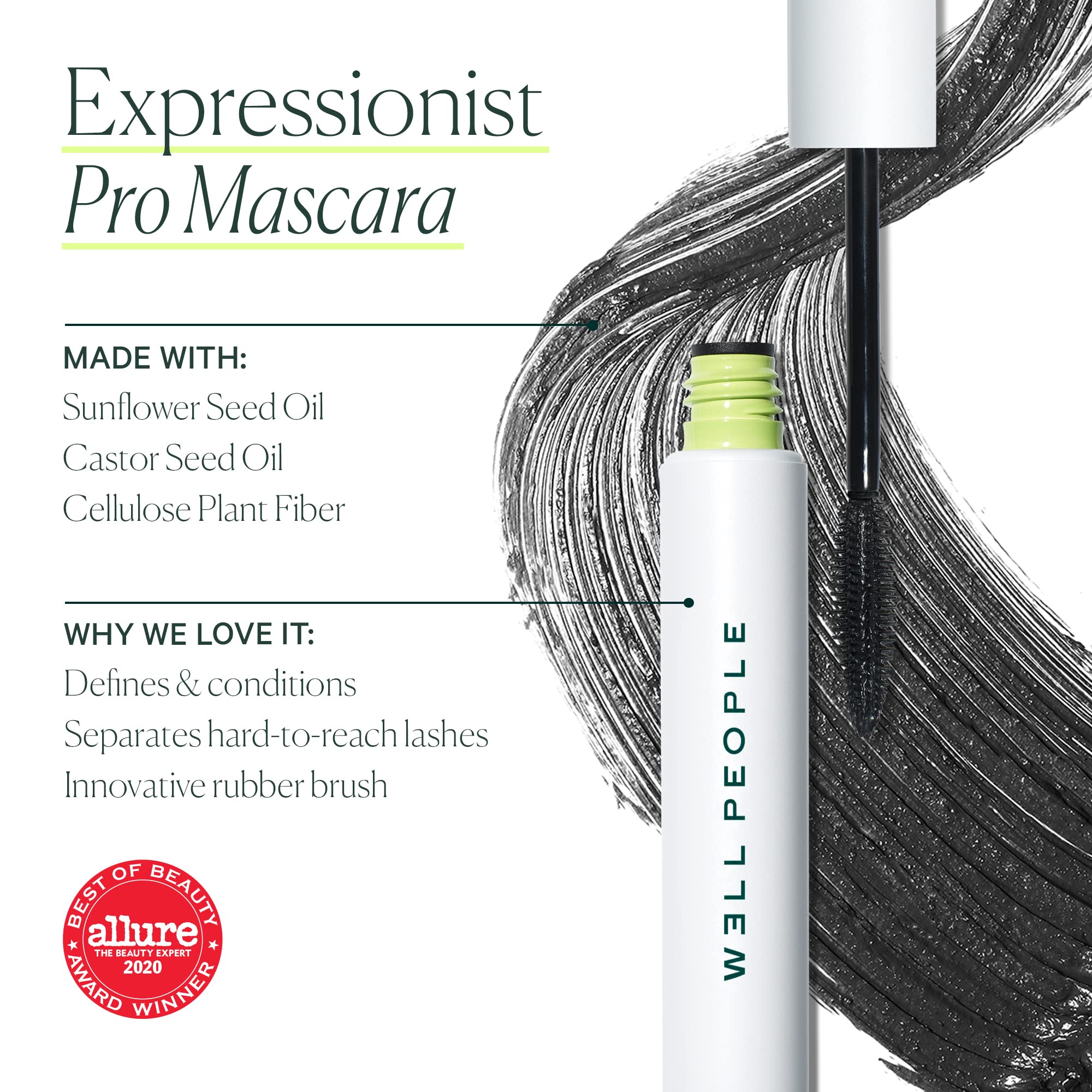 Well People Expressionist Pro Mascara, Long-wear, Defining & Lengthening Mascara For Fuller-Looking Lashes, Rich Color, Vegan & Cruelty-free, Black - Image 3