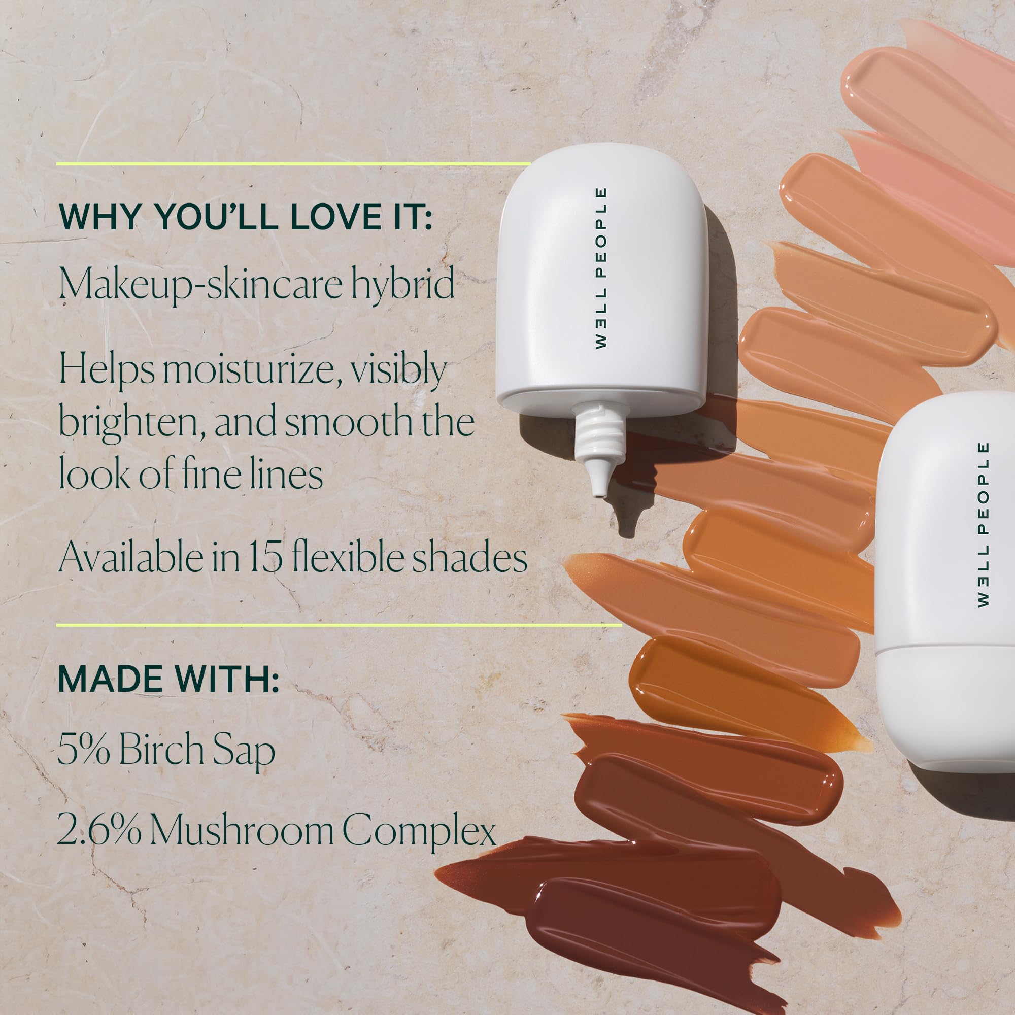 Well People Skinforia Serum Foundation, Lightweight Tinted Formula Hydrates, Smooths, and Evens Skin Tone with Birch Sap and Mushroom Complex, Long-Lasting, Natural Finish, 10 Fair Cool - Image 6