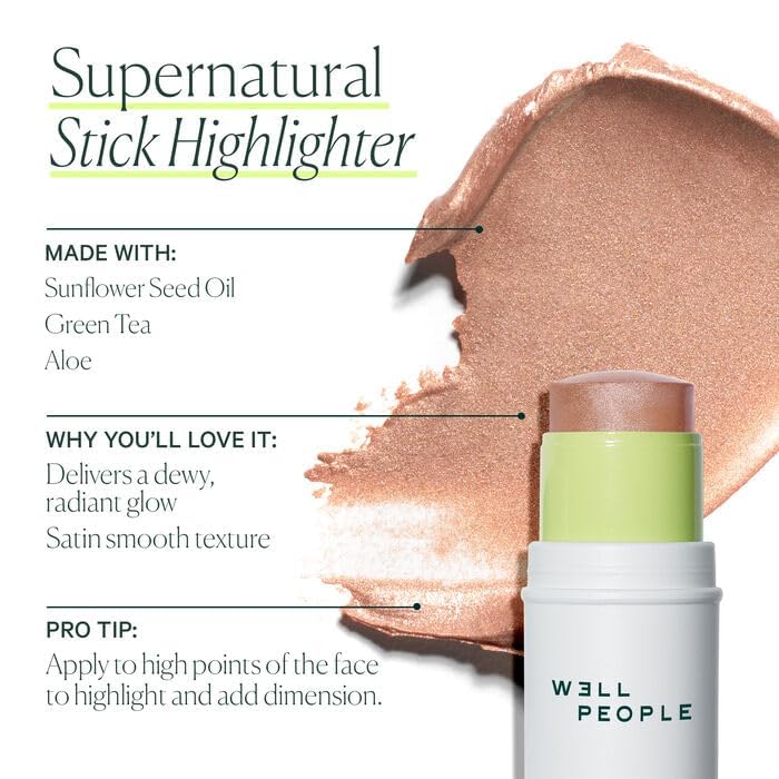 Well People Supernatural Stick Highlighter, Highlight Stick For Hydrated, Dewy Skin, Use On Lips, Cheeks & Eyelids, Vegan & Cruelty-free, Rose Glow - Image 4